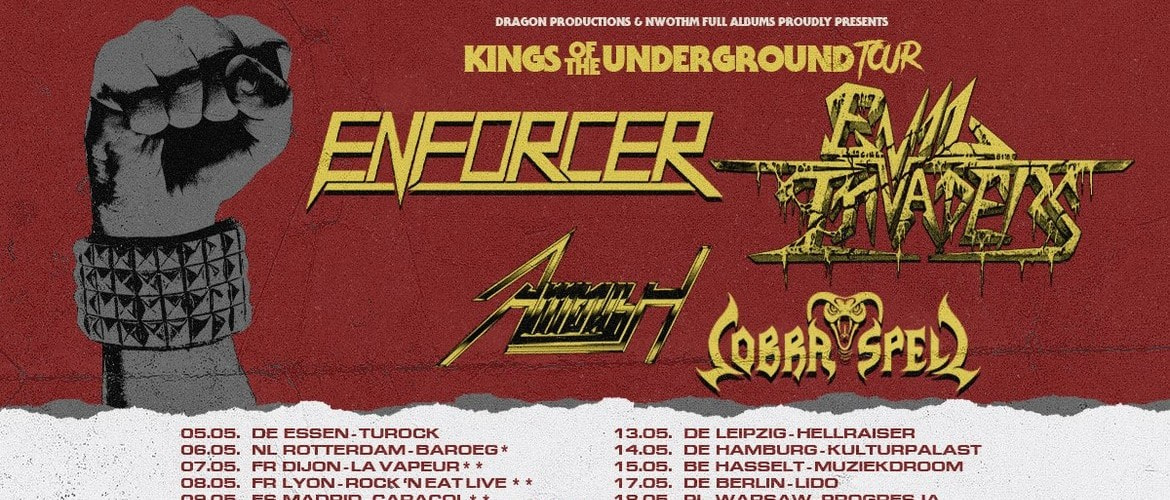Tickets ENFORCER + EVIL INVADERS + AMBUSH + COBRA SPELL,  in Kassel